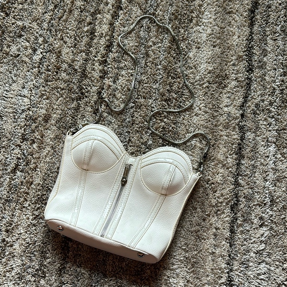 White corset purse